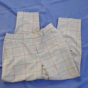 Short Petite Ankle or Tall Capri Stretch Black Plaid Pants Slacks Elastic Waist